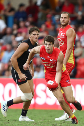 Chris Burgess is at least nominally the best of what's left in the Gold Coast ruck department, in the Hot Shots 2 sense of the phrase. Jarrod Witts' injury last week plus Zac Smith and a couple of kids already in the medical room means that Burgess might be the next lamb to be sacrificed. As a lead-up forward he's a nice little roleplayer but as a lead ruck he is poorly suited and will likely struggle big time, if he lasts long enough to string games together. Anyone touching him in fantasy competitions must know he has significant downside, even if his price is very low.