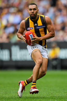 Jarman Impey has found his way into a fair few fantasy teams this season, coming off long-term injury and returning to what is probably his best role, using blistering pace off the mark to rebound off half back. While he is capable of playing as a small forward or loping off a wing, starting in defence maximises his metres gained and allows him space to zone off for cheap marks like all good fantasy backs have to. His job security is strong, the Hawks have a lot of rebounding to do but questions remain over his ceiling. Treat him as a stepping stone only.