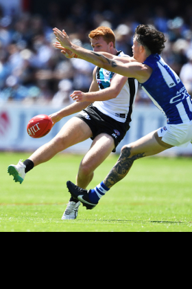 Willem Drew is ready for the big time in his third season at the top level, as evidenced by his 32-disposal effort in the loss away to Brisbane. He has the misfortune to be at a club at the top of its premiership clock with one of the most productive engine room corps in the league. Perhaps the injury to Dan Houston will open up more opportunity for his inside game and he can build on that fantasy ton to be more like his regular scoring level instead of the 70s and 80s he is posting now. If Travis Boak ever moves forward like Brad Ebert did late in his career, Drew should prosper.