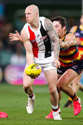 Zak Jones came to St Kilda after years at the Swans as a running half back and wingman with occasional centre rotations, but for the Saints he has been used almost exclusively in the middle with a healthy amount of centre bounce rotations. His best attribute is his speed out of the contest, one of those inside-outside mids who break lines from stoppages to deliver the ball into dangerous areas before the defence can react. Unfortunately his disposal quality in that role is not great, perhaps because he runs too fast. This makes him a flawed play for fantasy with a low floor.
