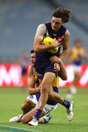Jordan Clark joined Fremantle in the off season after a frustrating stint at Geelong, frozen out of a side chasing an elusive flag with little time to groom the next generation. He left the Cattery with criticisms aired about him not being a two-way player, a big knock for a modern wingman/defender who has many defensive duties. His first game off a wing for the Dockers included only two tackles, from a player who averages less than three, but its was heavy on his strong point of run and carry with the ball on counter attacks. Fantasy owners hope his JS holds.