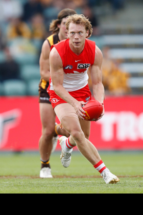 Callum Mills was given the rare honour of a comparison to the great Lenny Hayes by Ross Lyon in the media during the week, following a mammoth effort to lift the Swans out of an early hole and into a winning position in Launceston against Hawthorn. Fantasy coaches know his game very well, having been a fantasy premium since his move to midfield and retaining his BAC designation last year. He is merely a CTR this season so his value has lowered somewhat, and it's hard to see him being a top eight midfielder by season's end as his floor is not quite high enough.
