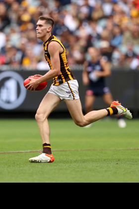 Will Day has been training with the midfielders in preparation for today's game, in which Changkuoth Jiath returns to the Hawthorn side. The Hawks are now blessed with a wide range of options off half back among its younger brigade so it is interesting to see Day trialled in the centre. He is not quite tall enough to play key position as a defender and probably lacks the strength to compete as a lockdown defender, so it's either a flank or a wing for him long term and Sam Mitchell might as well see if he's good enough to survive across the centreline.
