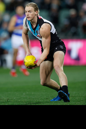 Miles Bergman comes into the Port Adelaide side today in place of Darcy Byrne-Jones, and while the latter has a lot of runs on the board including an All-Australian guernsey it feels a bit like there could be a changing of the guard. Along with Jase Burgoyne who has shown a fair bit in his late-season appearances, there is a lot of competition for spots on the half back line at Port coming from the seconds. DBJ's role is mostly as a garbage collector in defensive 50, but his scything runs from defence are not as numerous as they used to be, and a younger conveyance like Bergman might go past him.