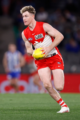 Chad Warner is one of the hottest midfielders in the league at the moment, in a rich vein of form as part of an engine room that has been reborn with younger models post the era of Josh P. Kennedy. Warner is not a Kennedy clone by any means, more of an inside-out sprinter who can break lines from stoppages by himself and either score or set up scores with some decent disposal skills. He is showing us a new fantasy scoring ceiling, but his floor is still not high enough for him to be considered a premium as evidenced by two sub-100 scores in his last two outings.