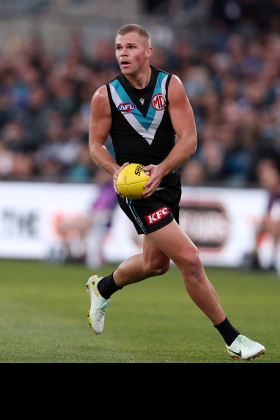 Dan Houston was one of the unheralded picks of the 2022 fantasy season, settled in a roaming role off a wing and showing all the best attributes of a player suited to that role. His positioning, and work rate got him to endless contests as well as providing link work, making him one of the best buys in your fantasy backline for the year. In 2023, however, he has reverted back to a traditional half back role. Port's midfield is usually strong enough to limit inside 50s to the opposition making this a position not blessed with heaps of scoring opportunities, lowering Houston's rocket severely.