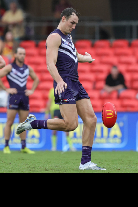 Brennan Cox persisted last week in delivering a startable fantasy score despite a body shape that suggests back-shoulder defending and a history which definitely puts him in the also-ran category. Fremantle has been going extremely slow on rebounds, kicking around the backline until their feet get sore, with Luke Ryan and Cox in particular waxing it like mates in the schoolyard. They come up against a fairly poor West Coast side but the Derby tends to be a much more hard-fought affair than a usual home & away game, so this may be reversion to the mean day.