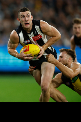 Daniel McStay is carrying the main ruck load for Collingwood in the absence of Darcy Cameron and Mason Cox, doing about as best he can under trying circumstances. Often he doesn't compete at all, even at centre bounces, and waits at the foot of the opposing ruckman for a crumb. This tends to lead to tackles, but it hasn't turned him into any decent sort of fantasy scorer. He is making the best of a bad situation for his team, and trying to keep things getting out of hand at the coalface to allow the Pies to compete in other ways. Not worth a look.