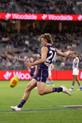 Jye Amiss is the Great White Hope for Fremantle's attack this season, long past the Matt Pavlich era and now seemingly moving past the disappointing Matt Taberner era. Nominative hilarity aside, there is a lot of pressure on the young kid to get himself into scoring positions and to kick straight once he gets there. The recent resurgence of Michael Walters will help somewhat, but Taberner's absence due to constant injury leaves the team without a genuine centre half forward to let Amiss do his best work leading out of the goalsquare. Freo's forward coach has a lot of work.