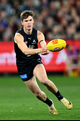 Paddy Dow has been a punching bag for Carlton fans and non-fans alike for years now, often showing a lot in preseason but once the whips are cracking and the big bodies are shoving in, spends most of his time in the VFL. Was last week's impressive showing against St Kilda his long-awaited breakout? Fantasy coaches love a late-season surge if it means a promising player's trailing average is low for next year, and given that Dow has mostly appeared in a vest at senior level this season his price will be well below recent rates. Whether he can back it up in the question.