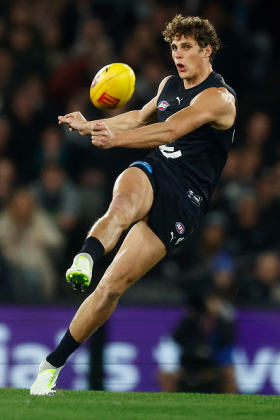 Charlie Curnow only needs a couple of goals to win the Coleman Medal outright once again playing CHF, but he will come up against Sam Taylor who is probably headed for All-Australian honours at CHB. Charlie's personal output has been far more impressive with Harry McKay out of the side, and with McKay slowly working his way back to full match fitness, it makes for a fraught dynamic going into a finals campaign possibly against Taylor twice in a row. Does Curnow need all the oxygen to himself, or can he play a role with his full forward to maximise forward efficiency? 