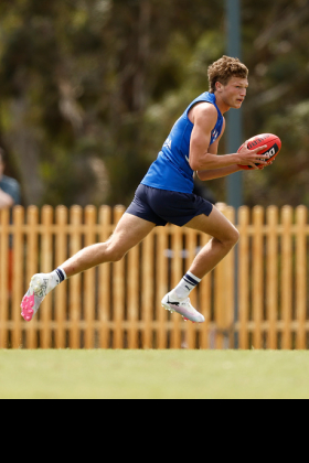 Zane Duursma is an interesting fantasy asset going into season 2024: a first-year player who obviously has a lot of talent and can win his own footy, but whose body shape dictates that he plays a half forward flank position and gets most of his ball taking marks, including contested grabs drifting across packs. While this can make for an impressive highlights reel, particularly when he can turn those +6s into +12s, it leaves his base scoring lower than one would want for a fantasy rookie cash cow. North Melbourne's midfield supply is probably not good enough to rely on.