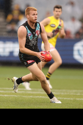 Willem Drew was one of the most prominent Power midfielders in last week's win over Richmond, roaming the wide expanses of the MCG off a wing in a role to which in previous years he had looked unsuited. His early career was highlighted by inside work, especially some effective tagging roles, and one might have been forgiven as a fantasy coach for pigeon holing him as a stopper. Has Drew unlocked a new skill in positioning to accumulate on the outside, or was this just one of his uncommon blue moon games? Draft league coaches watch with interest.