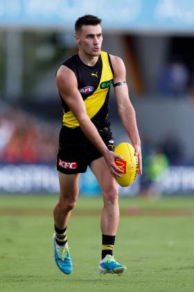 Seth Campbell has had a bright start to the 2024 season on debut, making him of great interest to fantasy coaches who are always looking for value in their cash cow spending budget. One must always be wary of relying too much on a flanker in a rebuilding side, which is what Campbell is, so you shouldn't be expecting him to be an every week starter as the Tigers are going to cop some midfield beltings this year. Today might be one of those days, so if you're forced through circumstance to start young Campbell you'll have to hope he runs high up the ground chasing kicks.
