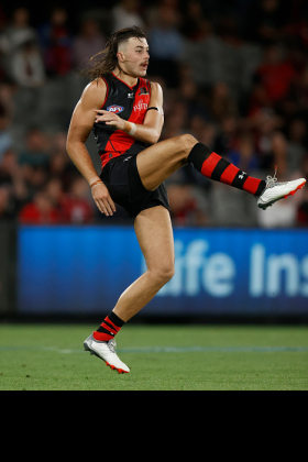 Sam Draper has been in the news recently for lying down on the job, particularly at the controversial conclusion to the Adelaide game where he finished the match lying on the ball within range of the Crows goals without being whistled for holding the ball. On a broader note, it has been noticeable that Essendon's midfield have enjoyed life a lot more when Todd Goldstein is in ruck, putting into question Draper's longevity in a role which was supposed to be his. Draper is not the most graceful footballer, so his ceiling is more like Shane Mumford than a Max Gawn.