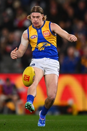 Harley Reid made headlines for non-football reasons this week, having flipped the bird to a trollish fan during the Eagles' heavy loss to Gold Coast, but it is his own form that is at the root of his problems. He seems to have one trick - sprinting away from stoppages to blaze away at goal like a young Chris Judd, searching for another Goal of the Year contender - but he does very little to accumulate or otherwise involve himself in transition play. Like Jason Horne-Francis, Reid is primarily a burst athlete in a game that often requires more endurance than his body can handle.
