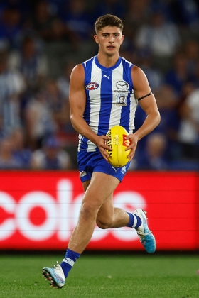 Harry Sheezel is one of the mainstays of fantasy backlines this year, designated there due to playing most of last year in the back half but set for a full season in midfield this year. He reverted a bit last week to his old half back role, which didn't hurt his scoring that much and underlines that he is an accumulation machine whether on ball or starting behind it. The only danger to his fantasy scoring production is if he is asked to spend large amounts of time forward, where North Melbourne can tend to deliver low quality and quantity of supply.