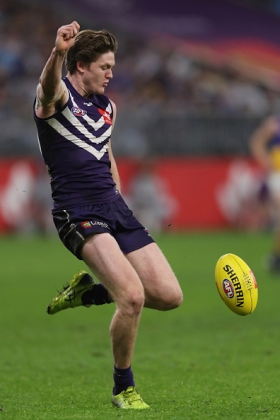  is in a lot of fantasy midfields this season and is delivering on the promise, graduating from a wing role last campaign to rotating a lot through the centre for bounces and attending stoppages around the ground. Fremantle hasn't had a truly speedy inside/out midfielder since Stephen Hill, but in Noddy they may have found the next 200-game filler of that vital role. He may not have the explosiveness of a Harley Reid, but he more than makes up for that at this stage of his career in stamina to run out a full game and keep accumulating.