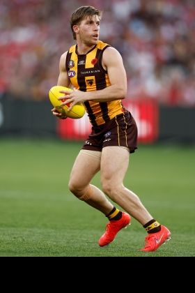 Dylan Moore is one of the premier half forwards in the competition, rewarded with an All-Australian jumper for his best form. With Hawthorn's midfield stocks taking a battering in recent weeks through injury, Moore has had to spend more time rotating through the centre in the manner of Toby Greene, albeit with a different body shape more suited to agility than bullocking work. His personal form has been patchy in this role with more physical responsibility, but perhaps today against the lesser lights of the rebuilding Richmond, he can rediscover his peak output.