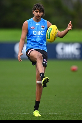 Isaac Keeler has come into the St Kilda senior side at an interesting time for the club, as no one seems to know where the big hand and little hand on the premiership clock is supposed to be for the Saints. Are they contending, and thus have to play their best 22 each week in a chase for finals? Or are they in a rebuild, where high-potential younger operators like Keeler should be blooded when fit? Keeler's presence in the side is nominally as second ruck/forward behind Rowan Marshall, but he has played defence in the VFL recently to complicate matters. What is his upside?