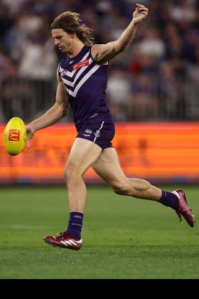 Nat Fyfe has returned to the senior Fremantle side after a long injury lay-off, spending a fair bit of time wearing a substitute vest but a welcome sight when he did appear on the ground. His role is as a B-rotation inside mid, with little of the movement to get dangerous inside forward 50 that was the hallmark of his glory years. Like Jaeger O'Meara, he is a wise old head who can settle the developing Docker midfield brigade. While he has lost more than a yard by foot, he is still quick of hand and knows the game back to front. A support player, still best 22 material.