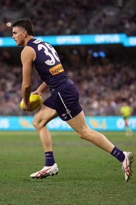 Patrick Voss is both a fan favourite and a whipping boy at Fremantle, capable of great deeds but also frustratingly unreliable with ball in hand. His misses from relatively easy set shot are particularly infuriating for his supporters, but they should remember what their current marquee forward Josh Treacy was like in his early years and realise that Voss is on a similar trajectory. Having two wrecking balls of that stature in the one forward line is a tantalising prospect.