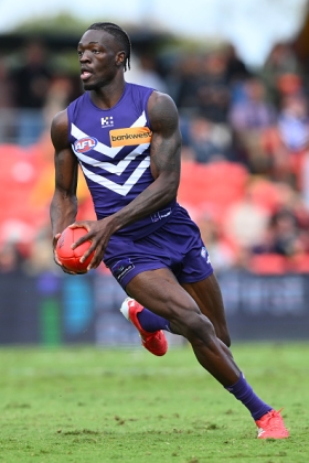 Michael Frederick has always had the ability to sprint, making him a dangerous half forward flanker. His problem for fantasy purposes has always been consistency of output, as his running is not always to the right spots to receive the ball. The last couple of weeks has seen him perform a few plays which shows that a light may have gone on for him with his positioning, getting involved not just in the front half but also in the back half to use his endurance to become useful multiple times in a possession chain. He is a watch for fantasy, as his ceiling is rather high.