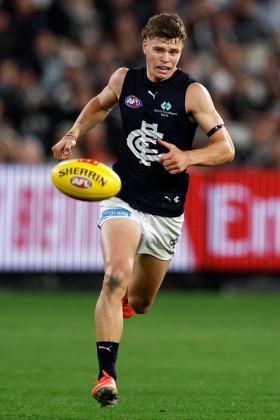 Cooper Lord came into the 22 for Carlton last week after spending much of 2025 in the VFL or a sub vest, and was given a role on Caleb Serong. He did not spend much time following Serong between stoppages, but he was part of a Carlton inside mid brigade that blew the much-fancied Freo engine room to smithereens in the first half, with Serong very quiet. The Blues have had the wood on the Dockers in recent times partially because they pick bigger bodies, but as the game wore on Freo's outside run came into play, and consigned Lord et al to spectator status.