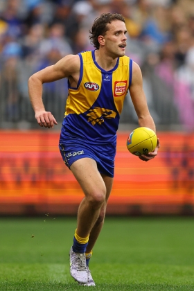 Tom McCarthy has been one of the finds of the 2025 AFL campaign, a mature-aged pickup coming into the West Coast Eagles side from the mid-season draft and looking immediately like a 200-game veteran. His role started at half back, including a very lucrative job as kick in taker that made him extremely popular with fantasy coaches, but in recent weeks he has been tried in midfield as Brady Hough was earlier in the season, Hough reverting back to his old half back role. Perhaps neither of them are the answer to the Eagles' undermanned midfield, but it's a good experience.