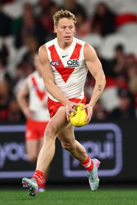 Isaac Heeney may not have placed as prominently in the Brownlow Medal last year as he should have, as the stats tell you he is as good as two players in the Sydney midfield. A questionable commodity among fantasy coaches for his vulnerability for being shifted forward away from the play, in 2025 he was almost always where the leather was, and delivered complete game after complete game for his most pleasing set of numbers yet. He is the #1-rated player in the league on some metrics, and should be strongly considered for starting fantasy squads.
