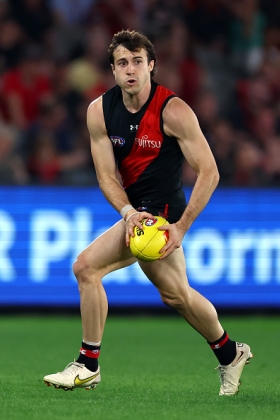 Andrew McGrath is the captain of Essendon, a position that in previous decades has meant the prospect of lifting silverware and helping to dominate the competition. Unfortunately for him, that role is now more akin to keeping spinning plates aloft, as the club's terrible run of injuries seems to have no end and many of those injuries in key positions in defence. In earlier years he was groomed to play inside mid; now he is essentially a back pocket, getting involved sometimes on rebound but more often chasing tail up and down the ground until he gets puffed out.