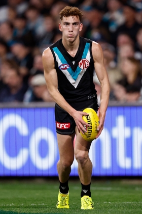 Logan Evans might have had designs on a creative half back flank role at Port Adelaide, but with the club down on soldiers in defence they have increasingly relied on him to play close-checking roles. This is even more surprising structurally given Brandon Zerk-Thatcher is fit and playing well in the SANFL, but Evans and Lachie Jones have been the players asked to contest against players significantly bigger than them. The Power are in transition with their list, but at this stage of Evans' career he seems to have been stamped with the roleplayer label and nothing more.
