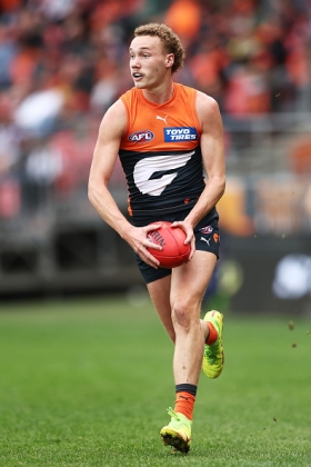 Ryan Angwin was sent to tag last week, a new role for him as he has mostly spent his burgeoning career off a wing or flank. His target Isaac Heeney had 28 touches and his team got belted, so perhaps that is a one-week experiment that won't be repeated. GWS tend to rotate through a bunch of high draft picks - he went at the low end of the first round in 2020 - and then offload them to other clubs, like they did to Jacob Wehr in the off season, and Angwin might be the latest of those as they are still experimenting with his role in year five. He's Just A Guy.