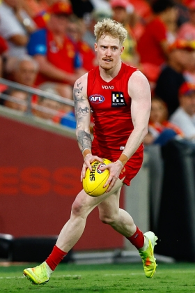 John Noble came across from Collingwood a couple of years ago at a reduced price despite having learned the craft at a strong club with a good development program. The knocks on him were that, while he could accumulate the ball on rebound seemingly at will, his decision-making and disposal skills were less that elite, verging on negative value at times. Perhaps the problem was that he was passing to the Magpies' key forwards, as he has found a new groove at Gold Coast with plenty of goal assists to Ben King and the Sun crew. A bargain at the price they paid.