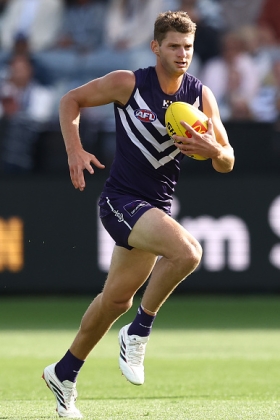 Judd McVee came across from Melbourne in the off season to not much acclaim, at least not in the eastern states media who tend to leave the non-Vic sides' reporting to local journos. McVee has always looked to have time on field, an ineffable quality in some ways but an indicator that his positioning and game awareness are first rate. Fremantle tend to play their half back fairly high so there was some upside to him at a new club for fantasy coaches, but he seems to have settled into a quiet roleplayer slot with Jordan Clark still doing most of the rebound running.