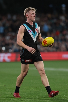 Joe Richards came across from Collingwood in the off season as a player who still had some potential left to grow into, at a team which had just cleared out several of his type of player. With Joe Berry on the other half forward flank, it's an open question as to who will be that high half forward who joins midfield that all good teams seem to have these days - think Zac Bailey and Brent Daniels. Richards has a way to go to reach that level, but he is showing glimpses as Port Adelaide try to rebuild under new coach Josh Carr.