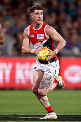 Sam Flanders has gotten what he wanted when he left Gold Coast in the off season: a permanent senior spot in midfield. With the Saints turning over some older players like Zak Jones, Flanders does not have to worry about the coach sticking him on a half forward flank and telling him to form part of the front six, away from the action. The Saints also lost Jack Steele, and it is his role that Flanders has assumed as part of the A rotation. He gets no oppo attention with all of that going to Nasiah Wanganeen-Milera, so life is pretty good for sexy Ned right now.