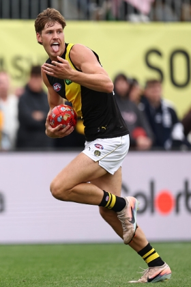 Liam Fawcett may have only been drafted with a lowly third-round pick in 2023, but he has shown signs already this season that he could outperform his draft currency and become a useful piece of Richmond's rebuild. Into his third year in the system, with a body shape that normally takes five to fully develop, he has shown glimpses over the past month in particular that he has a footy brain to go with his athletic attributes. While he is still not the finished article, and Tom J. Lynch is still a better option in the short term, he is a project that looks very promising.