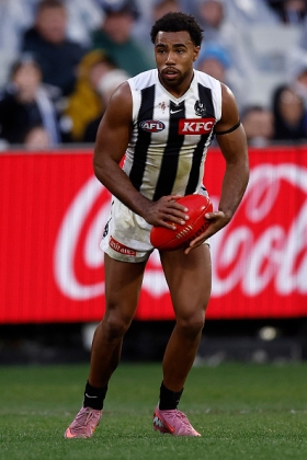 Isaac Quaynor would, if you asked him, probably admit his best position is back pocket minding smalls, like Connor Idun or Heath Chapman. Collingwood's list management of tall defenders has been less than solid for a number of years now, not helped by a string of long-term injuries and retirements, so IQ has been shunted into different roles in more games than he would have liked. Injury to Brayden Maynard now places even more weight (or height) on his shoulders, as Quaynor will get handovers on tall opponents even more this season. Poor bloke!