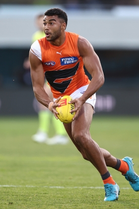  is nominally a key forward, or at least he is tall enough to qualify as one. He has almost always played in the GWS system as a half forward flanker despite having the capability to play a lead-up role and take contested grabs. Like Will Hayward and Ben Long, he provides a difficult matchup with his height and strength, even if his ability to get hands on the footy can desert him for long stretches in a game. Hayward has recently moved up the ground, but Brown is still starting on a half forward flank and causing trouble when he can.