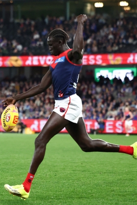 Changkuoth Jiath had his best game for the club last week against his old mob Hawthorn, building on his previous best game in their first meeting this year. His usual stock in trade is playing half back flank and using his prodigious sprinting ability to break lines on rebounds. The main knock on him was that he often made poor decisions at the end of those mazy runs. In those two games against the Hawks he minimised his clanger count, and stood up in contests against taller and bigger bodies. That is his best game, and might be a sign of how he plays in future for the Demons.