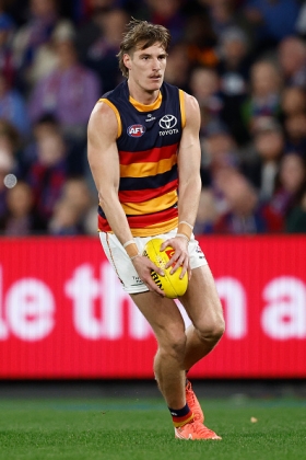 Josh Worrell has grown into the best interceptor role at Adelaide, with Mark Keane usually staying deeper and the other key defenders at the Crows with skill sets much more of the back-shoulder variety. He lines up on the opposition's third-best tall forward and tries to zone off them in the modern style, as with tonight's assignment of young Charlie West. This role's statistical output is highly dependent on pressure put on opposition kickers in midfield, and the Crows midfield provide him with plenty of dirty ball to clean up in the air. A low-end fantasy starter.