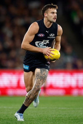 Lachlan Cowan has firmly established himself in the best 23 at Carlton as a versatile defender, nominally starting on smalls but capable of halving plenty of contests against talls when given handovers. Like Brayden Maynard and teammate Nick Haynes, his best game is probably one where he isn't forced to mark key position opponents; that's part of why Haynes is there, after all. Carlton fans love to cheer a back flanker, and their moo chants when he rebounds are healthily cheesy. He is worth stowing in dynasty leagues if he becomes the next Nic Newman.