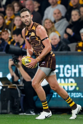 Jack Gunston signed on this week for one more season at Hawthorn, taking him past the age of 35. With Mitch Lewis also signing a big contract, and a host of younger tall forwards learning the trade in the VFL, the club seems to be overburdened with height in attack. Not since the days of Pagan's Paddock has a forward line been cleared out for one player, though in this case it's more like Gunston's Gully as he tends to lead from the square to the flanks and pockets more than Wayne Carey did. He's got one trick, but what a trick it is! Fitness is his major enemy now.