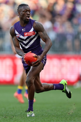 Michael Frederick has a one-wood in his golf bag, in footy terms: his supreme ability to wind-sprint up and down the ground to get clear into space. The combination of explosive power and hard-running endurance means he is often on the end of slingshot plays, either passing to a leading forward or getting clear for an unpressured shot himself. The capability of getting to as many contests as he can, and to exit them at top speed, is highly valued in modern football even if he hasn't got the pure football skills of many contemporaries. He scores in bursts, which limits fantasy value.
